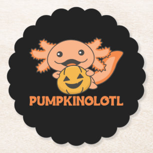 Pumpkin Axolotl liebt Niedliche Tiere zu Halloween Untersetzer