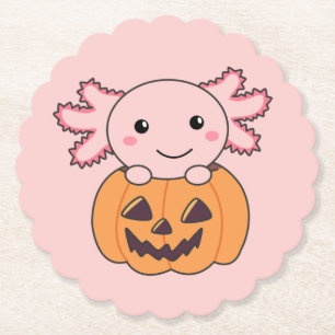 Pumpkin Axolotl liebt süße Tiere zu Halloween Untersetzer