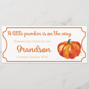 Pumpkin Baby Announctions Ticket Grandson Ankündigung