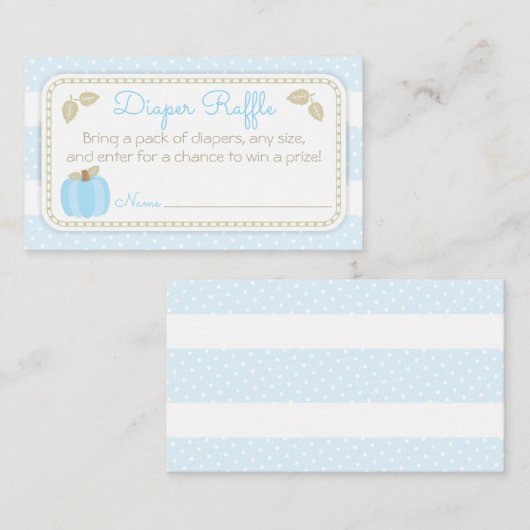 Pumpkin Baby Boy Duschdusche Windeln Raffle Ticket (Vorne/Hinten)