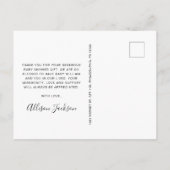 Pumpkin Baby Boy Dusche Danke Postkarte (Rückseite)