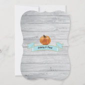 Pumpkin Baby Boy Dusche rustikale Holzklatsche inv Einladung (Rückseite)