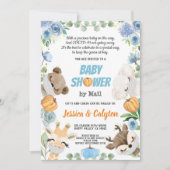 Pumpkin Baby Boy Dusche von Mail Woodland Animal Einladung (Vorderseite)