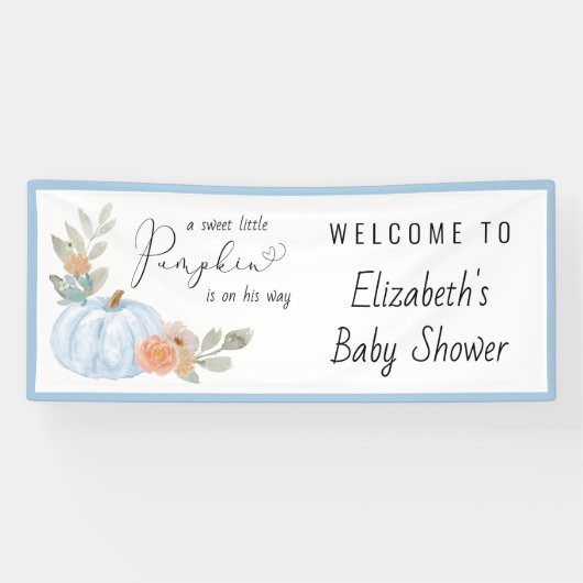 Pumpkin Baby Boy Dusche Willkommen Banner (Horizontal)
