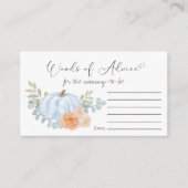 Pumpkin Baby Boy Dusche Worte des Ratschlags Begleitkarte (Vorderseite)