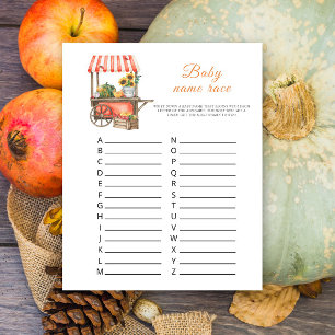 Pumpkin baby Dusche - Baby name race game