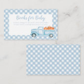 Pumpkin Baby Dusche Blue Kariert Truck Book Anfrag Begleitkarte (Vorne/Hinten)