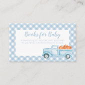 Pumpkin Baby Dusche Blue Kariert Truck Book Anfrag Begleitkarte (Vorderseite)