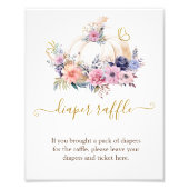 Pumpkin Baby Dusche Blumenmuster Raffle Game-Zeich Fotodruck (Vorne)