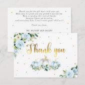 Pumpkin Baby Dusche Boy Fall Blue Pumpkin Dankeskarte (Vorne/Hinten)