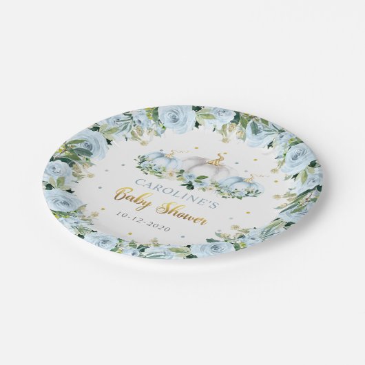 Pumpkin Baby Dusche Boy Rustic Fall Pumpkin Pappteller (Schrägansicht)