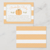 Pumpkin Baby Dusche bringen ein Buch Begleitkarte (Vorne/Hinten)
