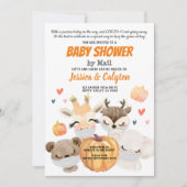 Pumpkin Baby Dusche by Mail Woodland Animal Einladung (Vorderseite)