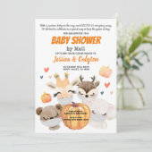 Pumpkin Baby Dusche by Mail Woodland Animal Einladung (Stehend Vorderseite)