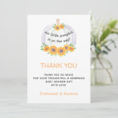 Pumpkin Baby Dusche Danke Karte (Stehend Vorderseite)