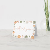 Pumpkin Baby Dusche Danke Karte, Boho Fall Baby (Vorderseite)