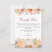 Pumpkin Baby Dusche Dankeskarte (Vorderseite)