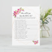 Pumpkin Baby Dusche, die Vater Best Game Floral ke Einladung (Stehend Vorderseite)