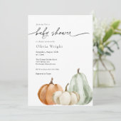 Pumpkin Baby Dusche Einladung (Stehend Vorderseite)