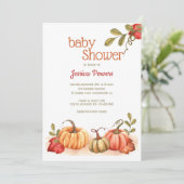 Pumpkin Baby Dusche Einladung (Stehend Vorderseite)
