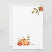 Pumpkin Baby Dusche Einladung (Rückseite)