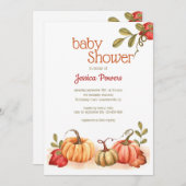 Pumpkin Baby Dusche Einladung (Vorne/Hinten)