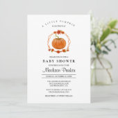 Pumpkin Baby Dusche Einladung (Stehend Vorderseite)