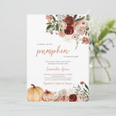 Pumpkin Baby Dusche Einladung (Stehend Vorderseite)