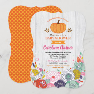 Pumpkin Baby Dusche Einladung Blume rustikal
