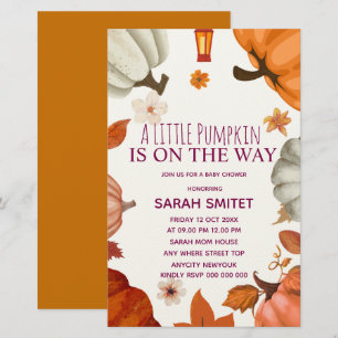 Pumpkin Baby-Dusche Einladung, ein wenig Pumpkin i Briefpapier