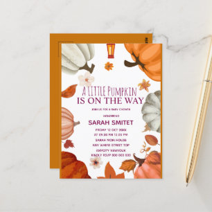 Pumpkin Baby-Dusche Einladung, ein wenig Pumpkin i Postkarte