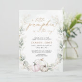 Pumpkin Baby-Dusche Einladung Herbst Herbst Blüte (Stehend Vorderseite)