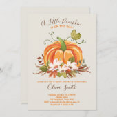 Pumpkin Baby Dusche Einladung Herbst Neutral (Vorne/Hinten)