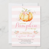 Pumpkin Baby Dusche Einladung Pink Gold Pumpkin (Vorderseite)