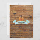 Pumpkin Baby Dusche Einladung rustikale Holzkreide (Rückseite)