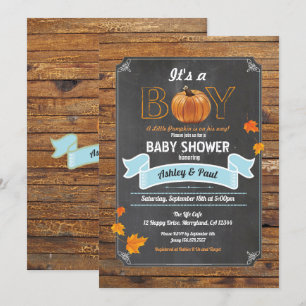 Pumpkin Baby Dusche Einladung rustikale Holzkreide