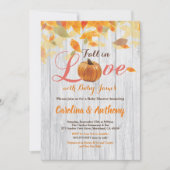 Pumpkin Baby Dusche Einladung rustikales Holz (Vorderseite)