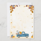Pumpkin Baby Dusche Einladung Truck Pumpkins Boy (Rückseite)