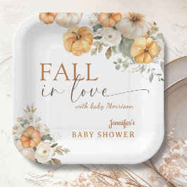 Pumpkin Baby Dusche Fall in Liebe Boho Papier Pappteller