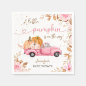 Pumpkin Baby Dusche Fall Pink Truck Party Paper Serviette (Vorderseite)
