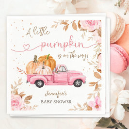 Pumpkin Baby Dusche Fall Pink Truck Party Paper Serviette