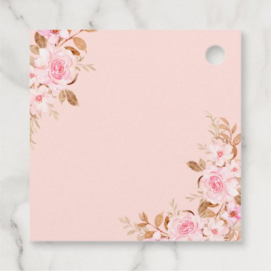 Pumpkin Baby Dusche Fall Pink Truck Vielen Dank Geschenkanhänger (Rückseite)