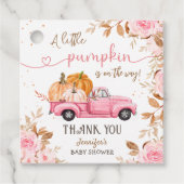 Pumpkin Baby Dusche Fall Pink Truck Vielen Dank Geschenkanhänger (Vorderseite)