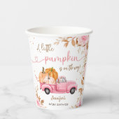 Pumpkin Baby Dusche Fall rosa LKW Papier Pappbecher (Vorderseite)