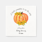 Pumpkin Baby Dusche Fall Sonnenblume Orange White Serviette (Vorderseite)