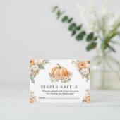Pumpkin Baby Dusche Fall Windeln Raffel Umschließu Begleitkarte (Stehend Vorderseite)