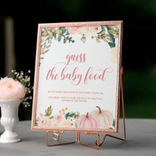 Pumpkin Baby Dusche Floral Ratet das Baby Food Poster
