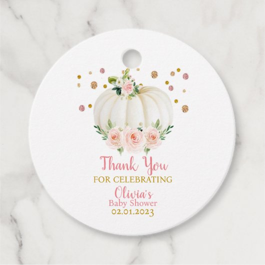 Pumpkin Baby Dusche Geschenkanhänger (Vorderseite)