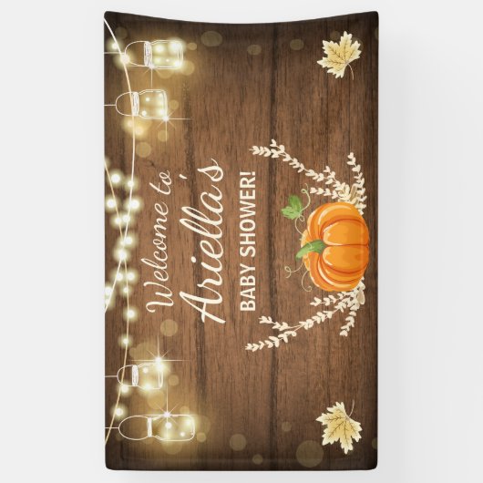 Pumpkin Baby Dusche Hintergrund Banner Herbst Herb (Vertikal)