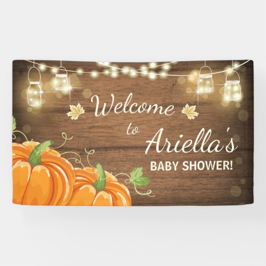 Pumpkin Baby Dusche Hintergrund Banner Herbst Herb (Horizontal)